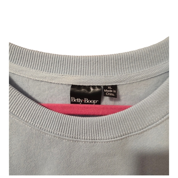 Betty Boop St. Tropez French Riviera Blue Long Sleeve Pulloever Swearshirt Nwt - Picture 4 of 4